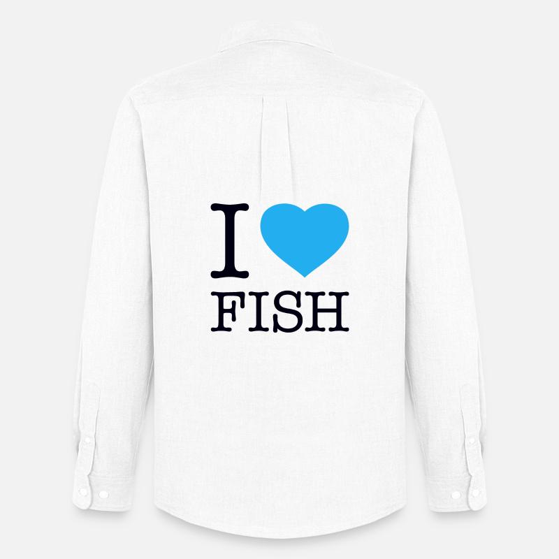 I LOVE FISH - Männer Oxford Hemd von Stanley/Stella - Weiß
