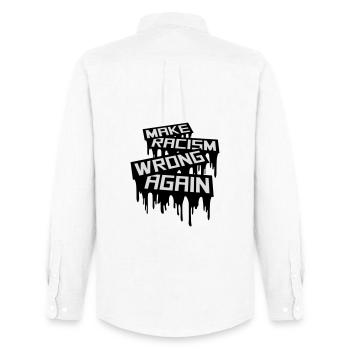 make racism wrong again - Men's Oxford Shirt by Stanley/Stella - white - Back - AI Model Male 185 dark (185cm)