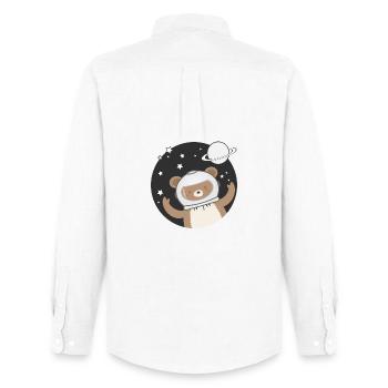 cute astronaut bear in comic style - Men's Oxford Shirt by Stanley/Stella - white - Back - AI Model Male 185 dark (185cm)