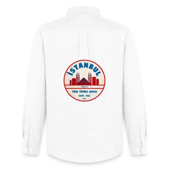 Istanbul Yeditepe Skyline Vintage - Men's Oxford Shirt by Stanley/Stella - white - Back - AI Model Male 185 dark (185cm)