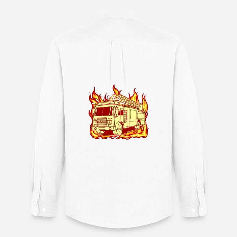 Fire engine fire brigade fire protection - Men's Oxford Shirt by Stanley/Stella - white