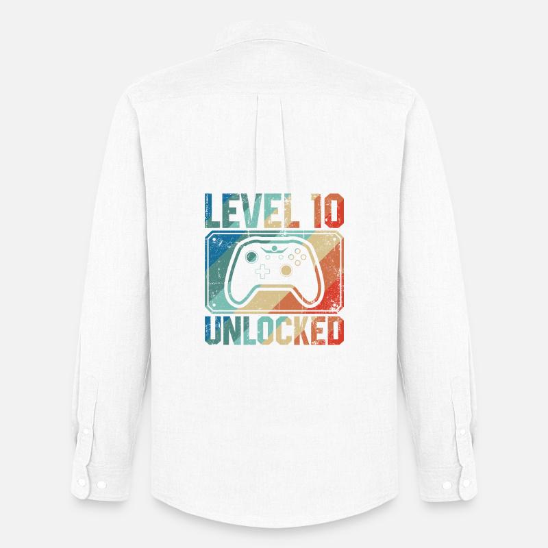 Level 10 freigeschalteter Controller - Männer Oxford Hemd von Stanley/Stella - Weiß