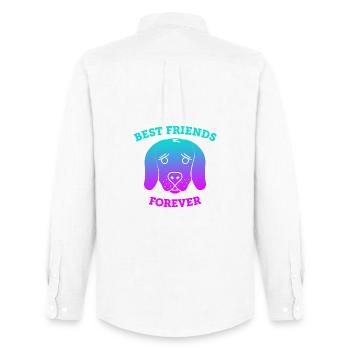 Chiens - Best Friends Forever (histoire) - Chemise Oxford homme Stanley/Stella - blanc - Dos - AI Model Male 185 dark (185cm)