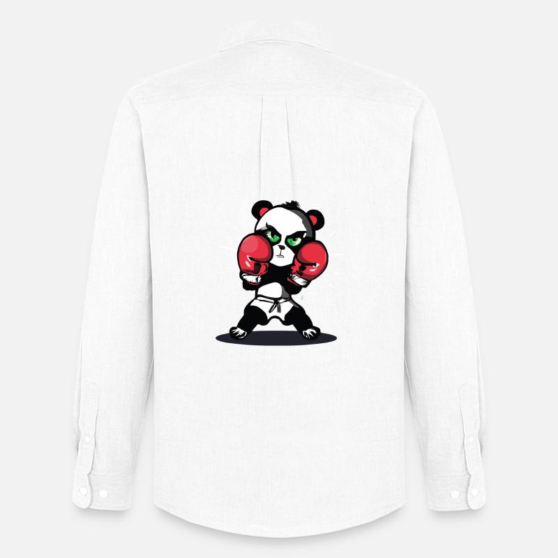 Boxender Panda im Ring - Männer Oxford Hemd von Stanley/Stella - Weiß