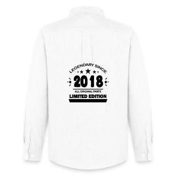 2018 - Class of 2018 - Men's Oxford Shirt by Stanley/Stella - white - Back - AI Model Male 185 dark (185cm)