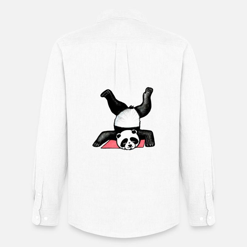 Panda Akrobat auf Matte - Männer Oxford Hemd von Stanley/Stella - Weiß