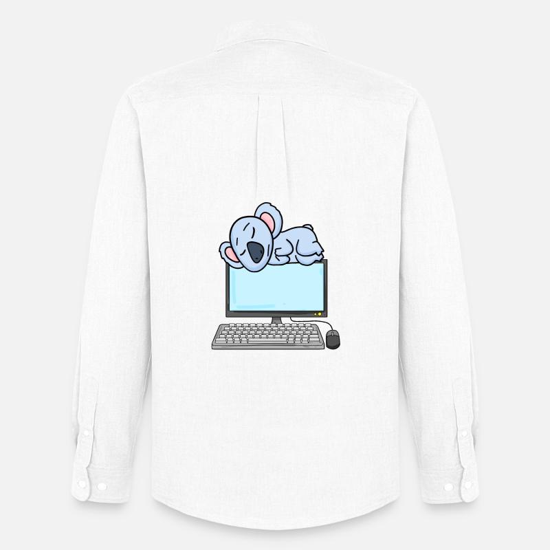 Koala Computer Nerd Programmeur Cadeau - Chemise Oxford homme Stanley/Stella - blanc