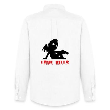 Love Kills 2 - Men's Oxford Shirt by Stanley/Stella - white - Back - AI Model Male 185 dark (185cm)