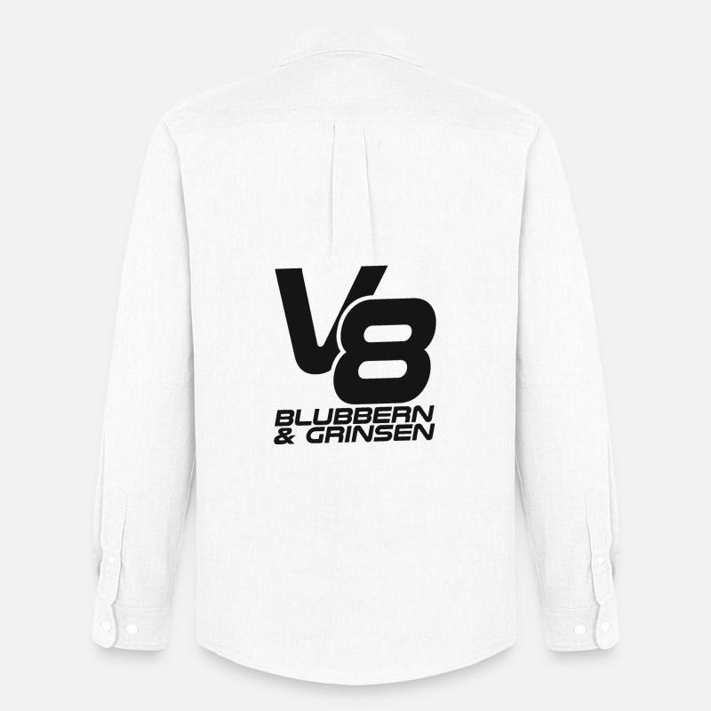 V8 - Blubbern & Grinsen - Männer Oxford Hemd von Stanley/Stella - Weiß