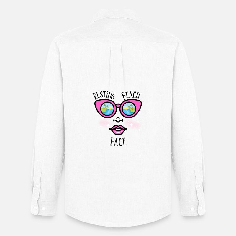Resting Beach Face - Beach Lovers - Männer Oxford Hemd von Stanley/Stella - Weiß