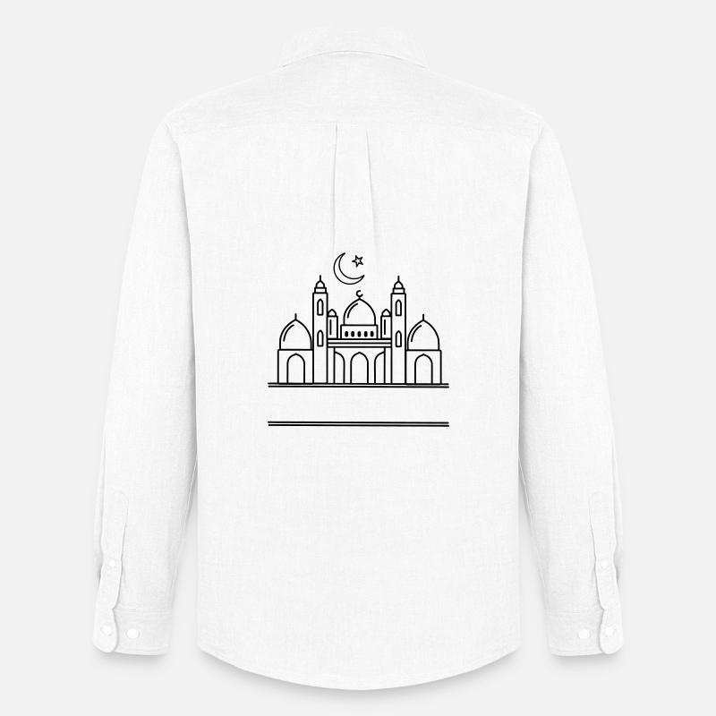 Moschee mit transparenter Textleiste - Männer Oxford Hemd von Stanley/Stella - Weiß