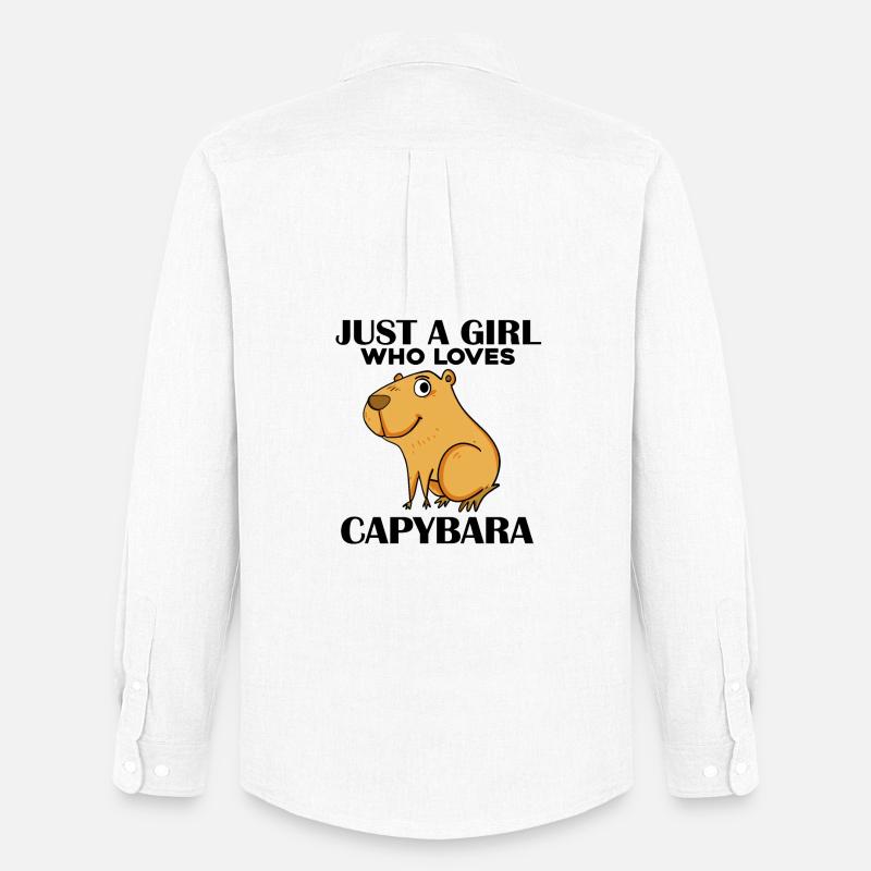 Capybara Mädchen Spruch - Männer Oxford Hemd von Stanley/Stella - Weiß