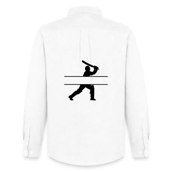 Cricket own name banner - Men's Oxford Shirt by Stanley/Stella - white - Back - AI Model Male 185 dark (185cm)