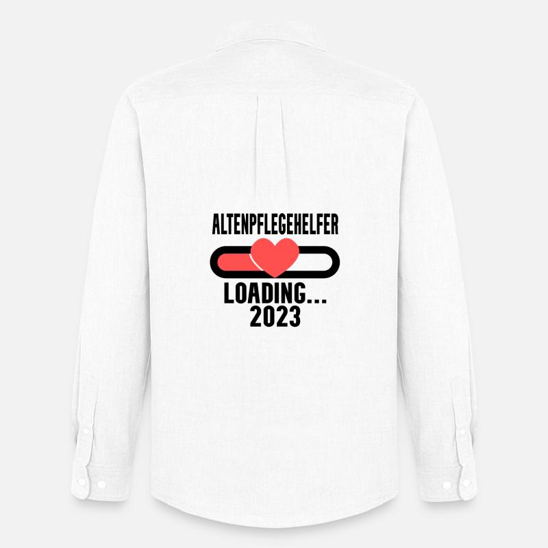 Altenpflegehelfer Beruf Loading 2023 - Männer Oxford Hemd von Stanley/Stella - Weiß