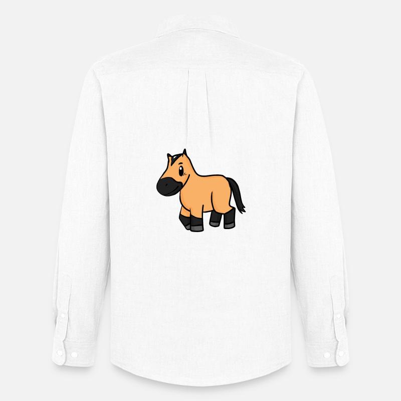 Pferd - Männer Oxford Hemd von Stanley/Stella - Weiß