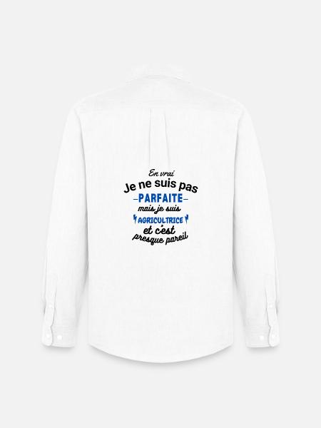 Pas parfaite mais Agricultrice - Chemise Oxford homme Stanley/Stella - blanc