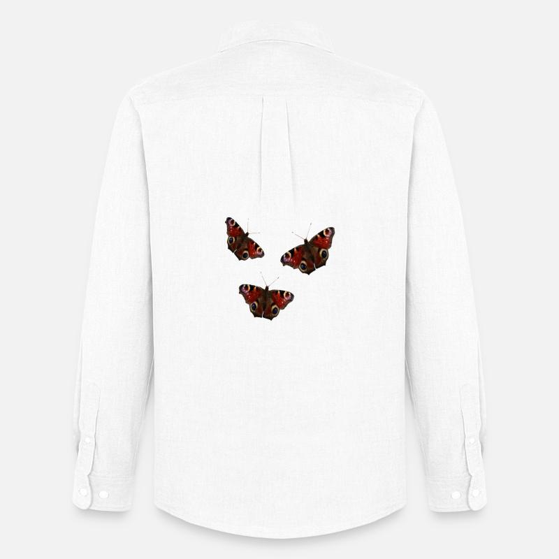 Schmetterlinge - Männer Oxford Hemd von Stanley/Stella - Weiß