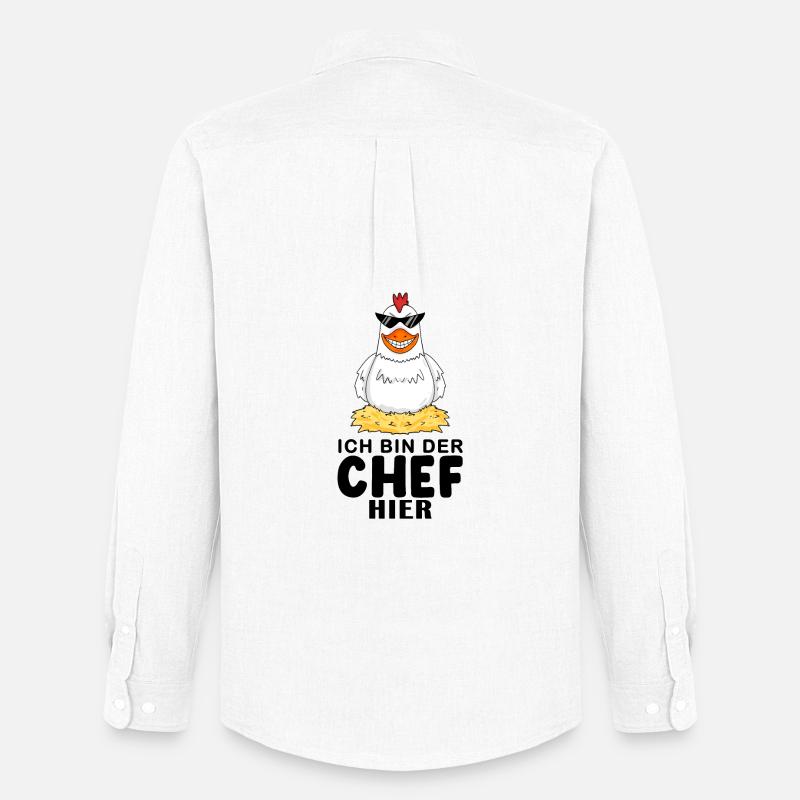 cooles Huhn Chef Spruch - Männer Oxford Hemd von Stanley/Stella - Weiß