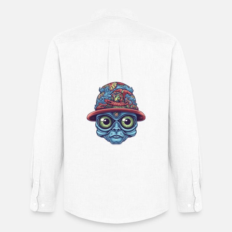 Psychedelischer Alien - Männer Oxford Hemd von Stanley/Stella - Weiß