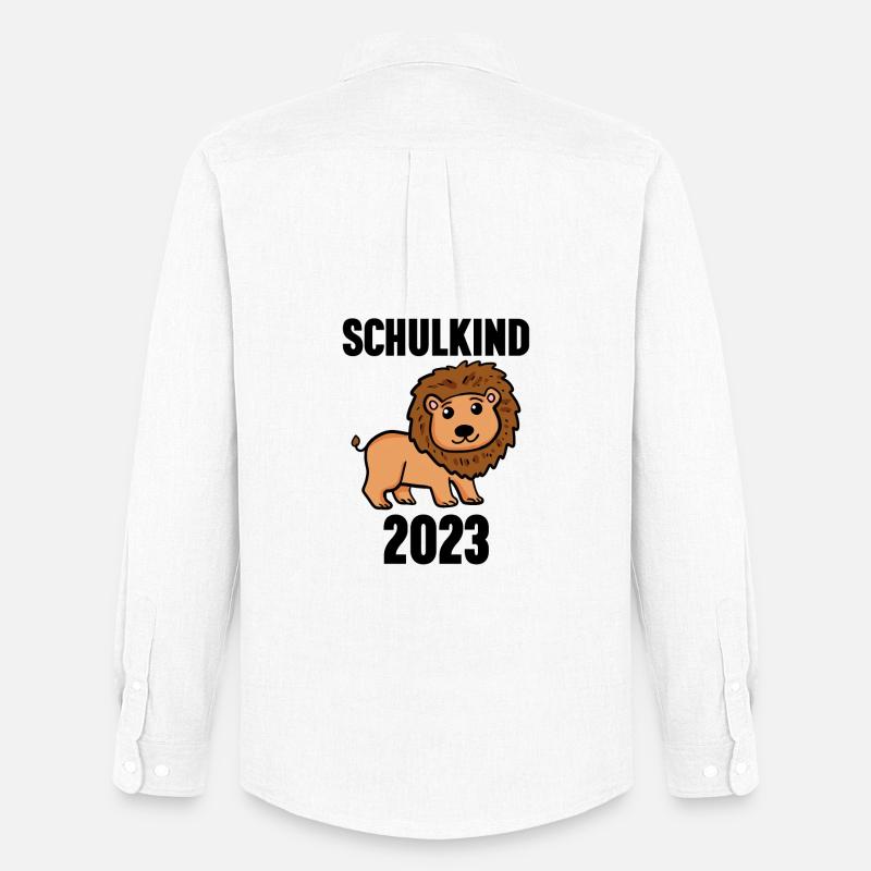 Schuldkind Einschulung 2023 - Männer Oxford Hemd von Stanley/Stella - Weiß