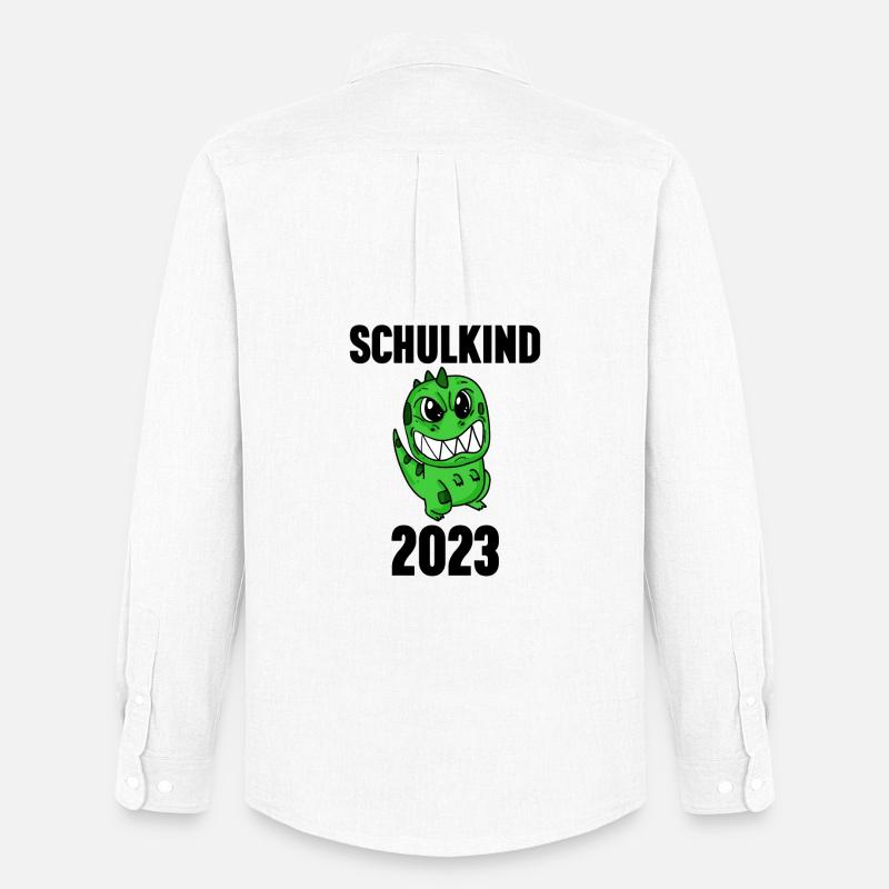 Schuldkind Einschulung 2023 - Männer Oxford Hemd von Stanley/Stella - Weiß