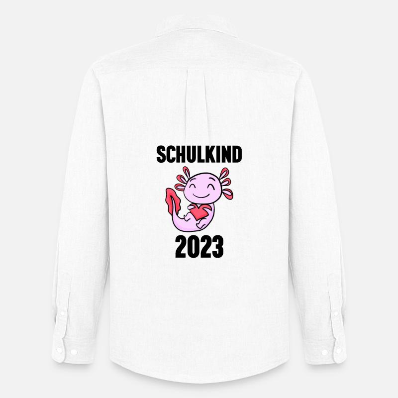 Schuldkind Einschulung 2023 - Männer Oxford Hemd von Stanley/Stella - Weiß