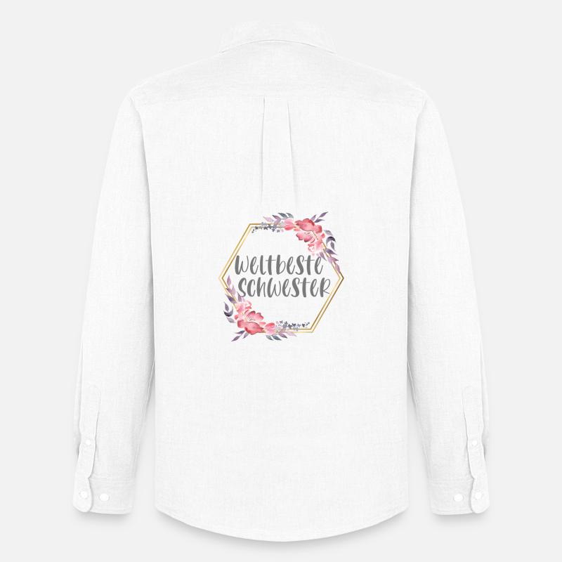 Weltbeste Schwester Schwesterherz Geschenk - Männer Oxford Hemd von Stanley/Stella - Weiß