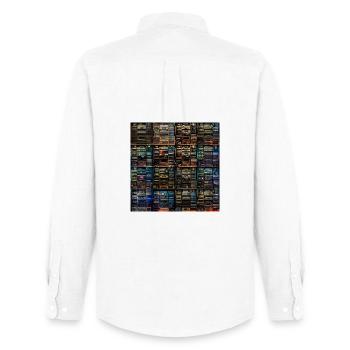 Vintage Audio Stack Collage - Men's Oxford Shirt by Stanley/Stella - white - Back - AI Model Male 185 dark (185cm)