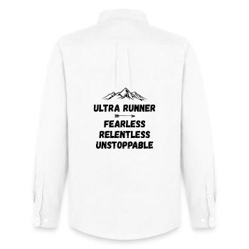 Ultra Runner - Fearless. Relentless. Unstoppable. - Men's Oxford Shirt by Stanley/Stella - white - Back - AI Model Male 185 dark (185cm)