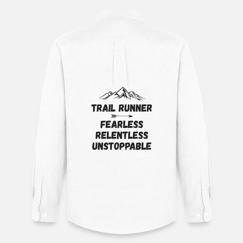 Trail Runner - Intrépide. Implacable. Imparable. - Chemise Oxford homme Stanley/Stella - blanc