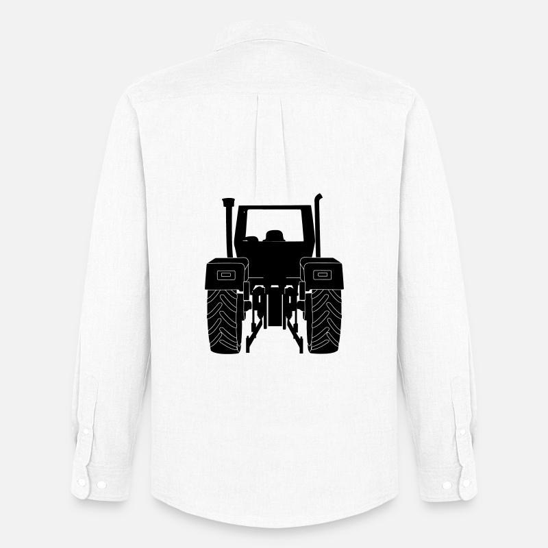 Ackerschlepper hinten - Männer Oxford Hemd von Stanley/Stella - Weiß