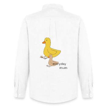 Duck Mum - Men's Oxford Shirt by Stanley/Stella - white - Back - AI Model Male 185 dark (185cm)