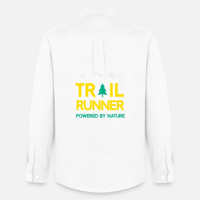 Trail Runner - Powered by Nature - Männer Oxford Hemd von Stanley/Stella - Weiß