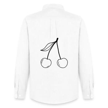 Cherries - Men's Oxford Shirt by Stanley/Stella - white - Back - AI Model Male 185 dark (185cm)