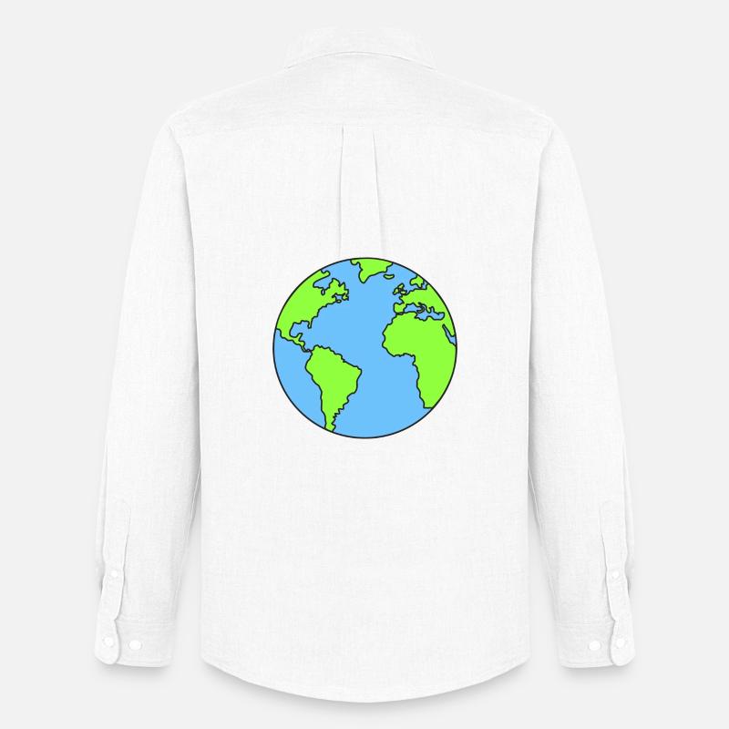 Planet Erde Erdkugel - Männer Oxford Hemd von Stanley/Stella - Weiß