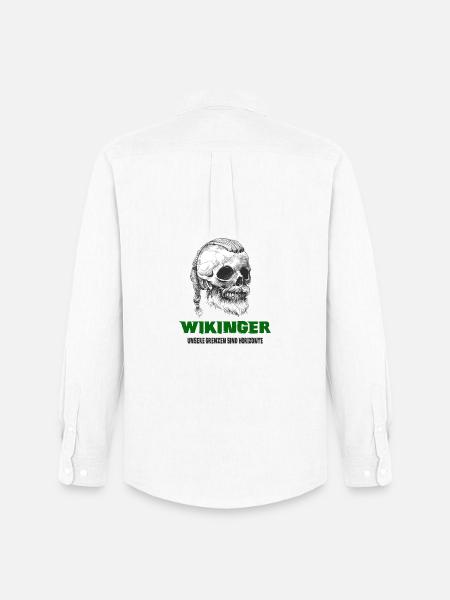 Wikinger Totenkopf Design - Männer Oxford Hemd von Stanley/Stella - Weiß