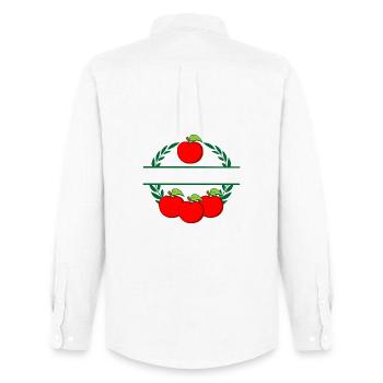 Apples in laurel wreath red apples - Men's Oxford Shirt by Stanley/Stella - white - Back - AI Model Male 185 dark (185cm)