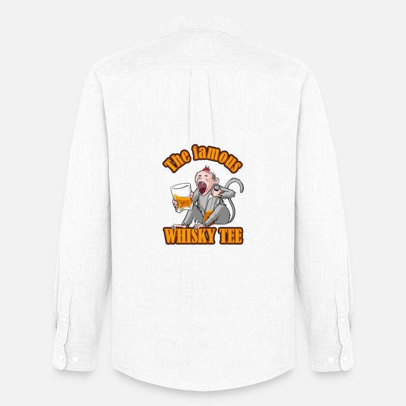 Das berühmte Whisky-Tee – Aper'Monkey Edition - Männer Oxford Hemd von Stanley/Stella - Weiß