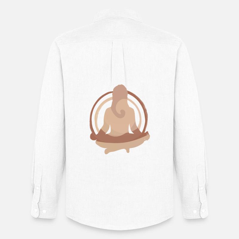 Boho Yoga Meditation Silhouette Design - Männer Oxford Hemd von Stanley/Stella - Weiß