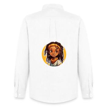 Style décontracté avec des dreadlocks avec un couvre-chef coloré - Chemise Oxford homme Stanley/Stella - blanc - Dos - AI Model Male 185 dark (185cm)