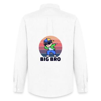 Cool Saying Bro Big Brother Brother's Heart - Men's Oxford Shirt by Stanley/Stella - white - Back - AI Model Male 185 dark (185cm)