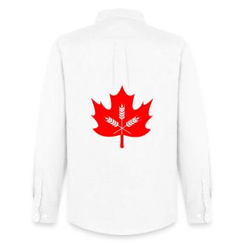 Canada maple leaf grain logo - Men's Oxford Shirt by Stanley/Stella - white - Back - AI Model Male 185 dark (185cm)