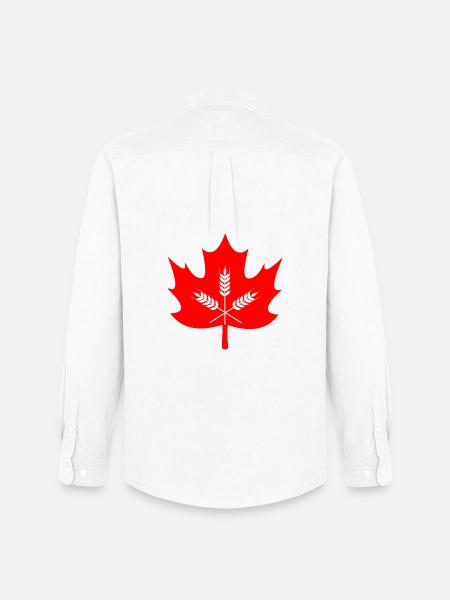Canada maple leaf grain logo - Men's Oxford Shirt by Stanley/Stella - white