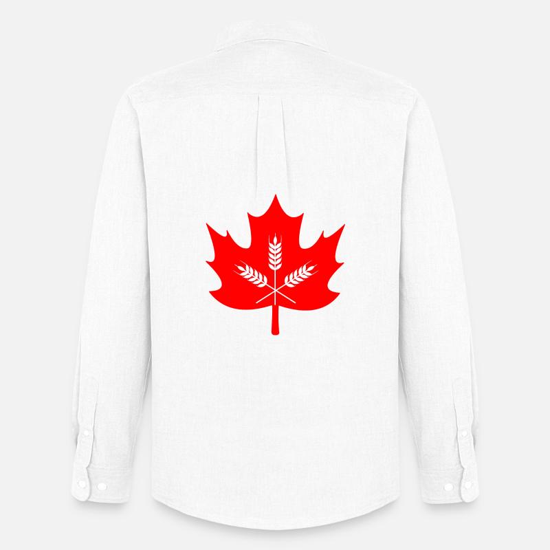 Canada maple leaf grain logo - Men's Oxford Shirt by Stanley/Stella - white