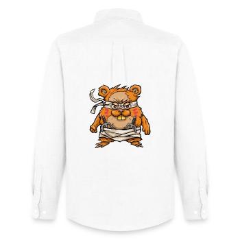 HAM-JITSU - Men's Oxford Shirt by Stanley/Stella - white - Back - AI Model Male 185 dark (185cm)