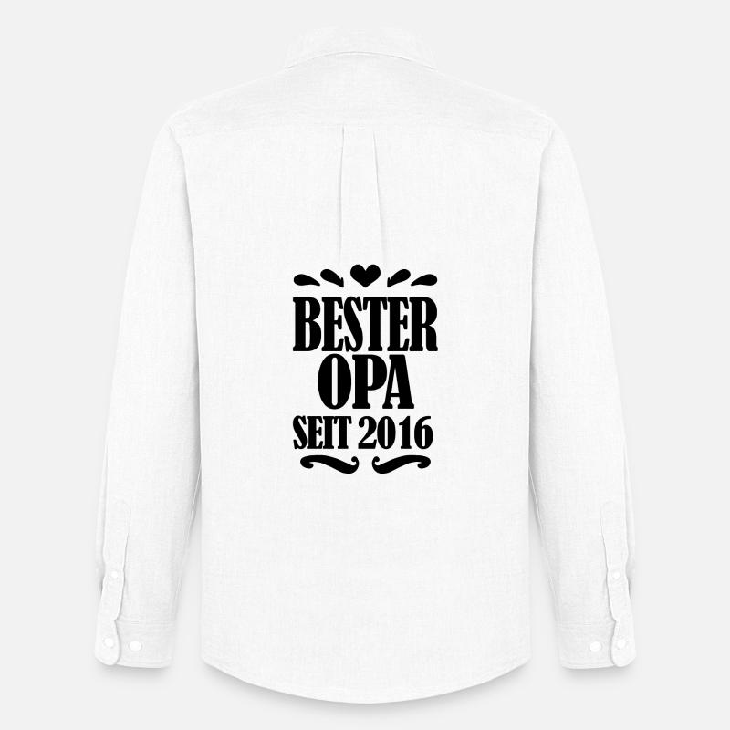 Bester Opa seit 2016 - Opa Geschenkidee - Männer Oxford Hemd von Stanley/Stella - Weiß