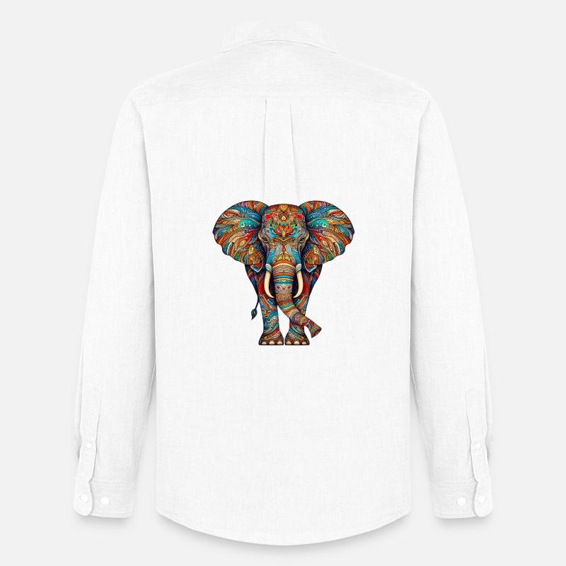 Elefant - Männer Oxford Hemd von Stanley/Stella - Weiß