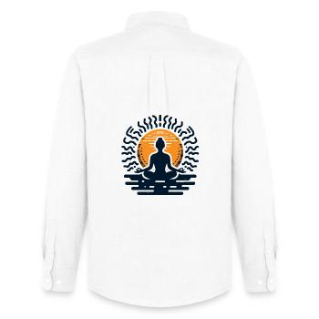 Zen Yoga – Inner Peace & Style - Men's Oxford Shirt by Stanley/Stella - white - Back - AI Model Male 185 dark (185cm)