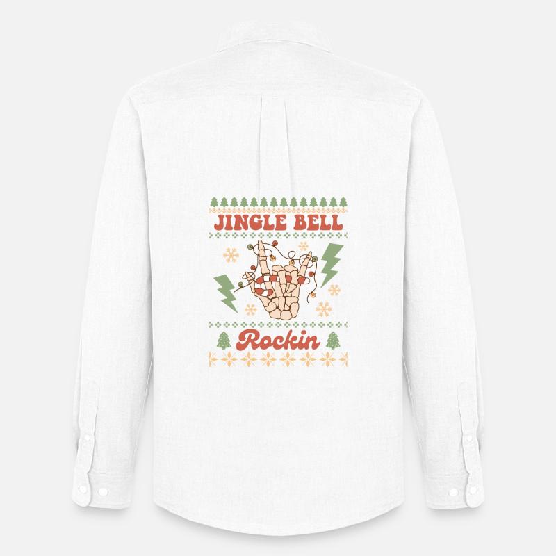 Hässlicher Weihnachtspullover - Männer Oxford Hemd von Stanley/Stella - Weiß