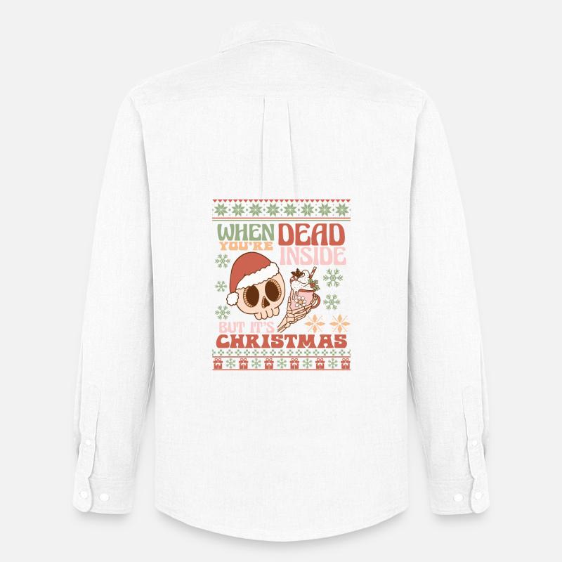 Hässlicher Weihnachtspullover - Männer Oxford Hemd von Stanley/Stella - Weiß